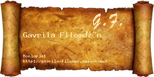 Gavrila Filomén névjegykártya